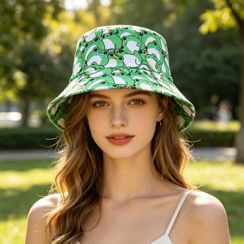 Packable Frogs Print Bucket Ha - огляд і ціна Packable Hat Nylon
