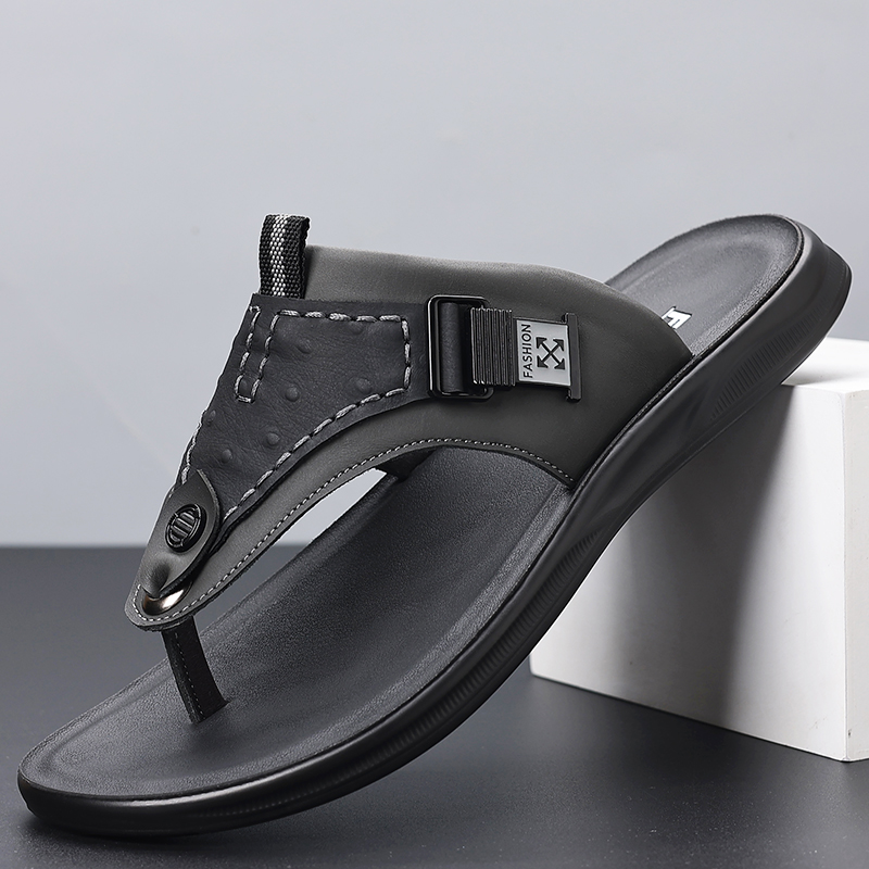 Men's Adjustable Buckle Thong  - огляд і ціна Flip Flop Leather Men