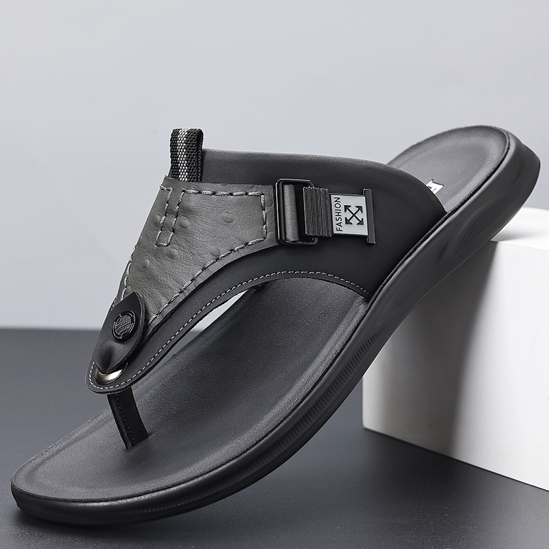 Men's Adjustable Buckle Thong  - огляд і ціна Flip Flop Leather Men