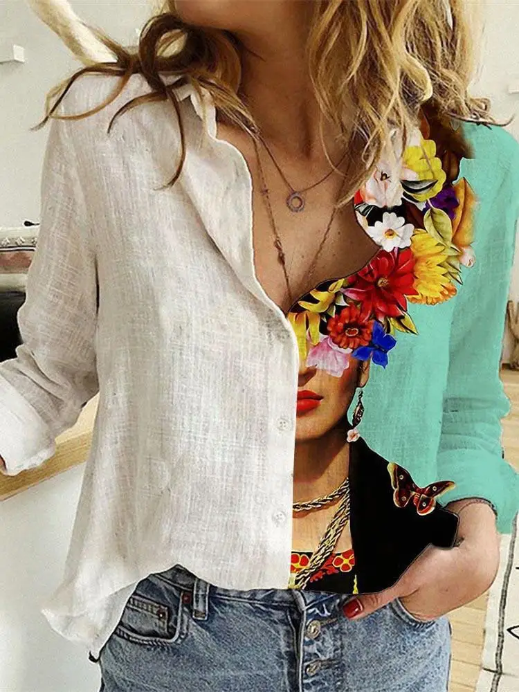 Women Spring And Autumn Long S - огляд і ціна Shirt Camp Collar